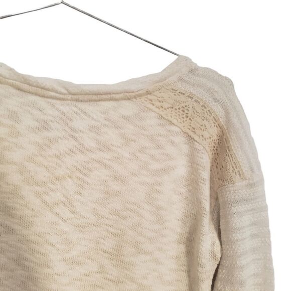 Anthropologie One September Sweater Small Crocheted Heirloom Creme Lace - Picture 9 of 16